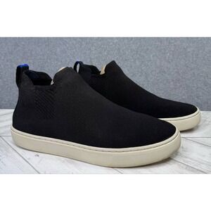 Rothy's Women's Size 7.5 Chelsea Ankle Boots Black Mesh Slip‎ On Boots Black